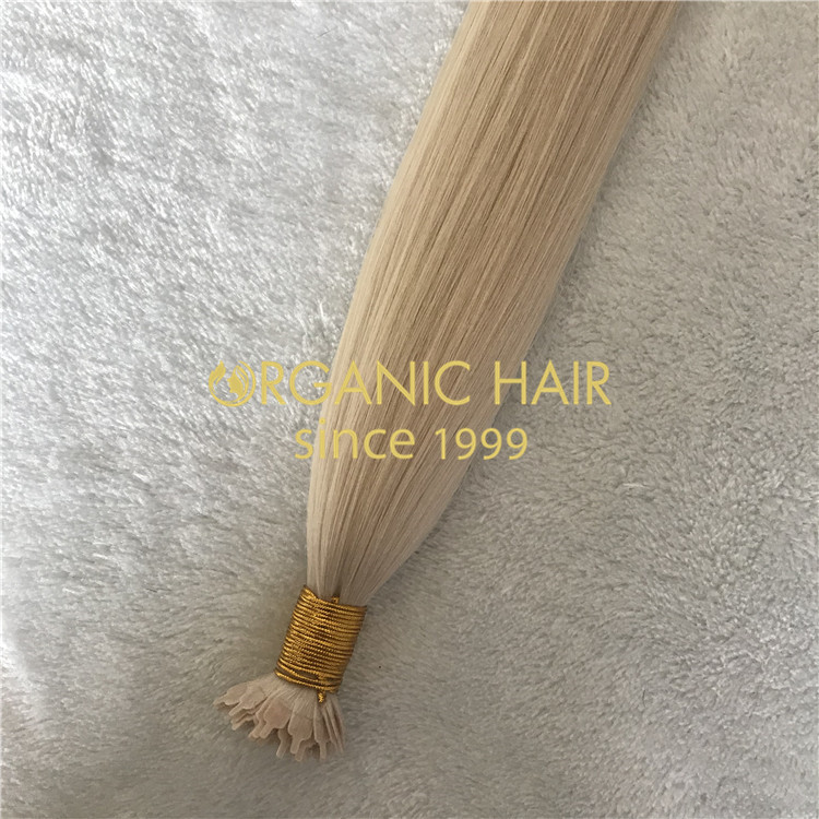  Lightest blonde Flat Tip Hair Extensions-Oganic Hair H180